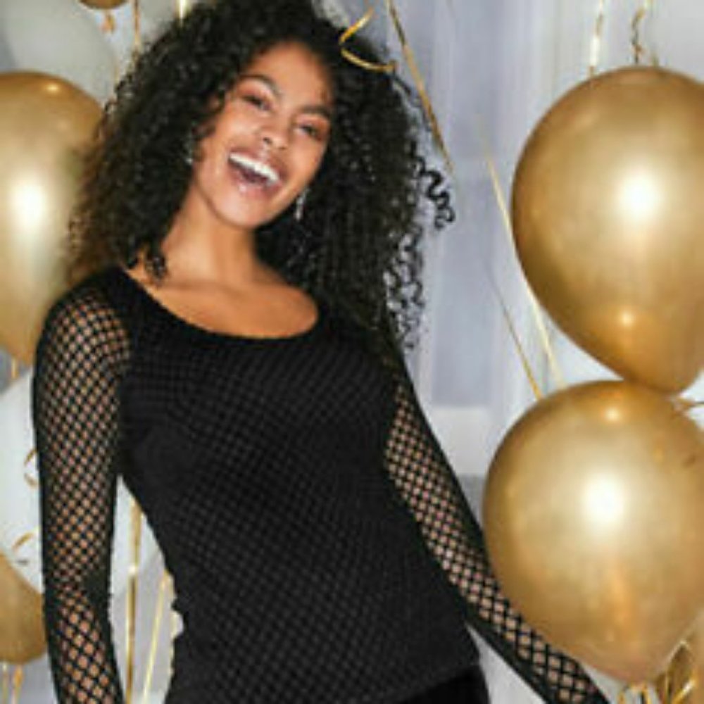 Rare Bravissimo Black Velvet Top L